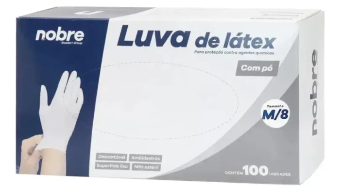 Luva Látex NOBRE caixa com 1000 unidades 