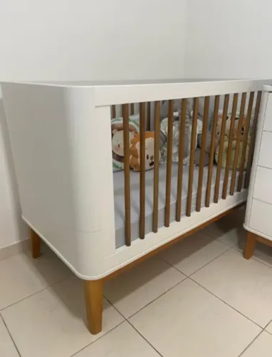 Berço Mini Cama Curvo Boom Square branco Fosco