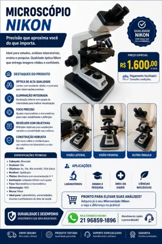 Microscópio alphaphot binocular Nikon em excelente estado 