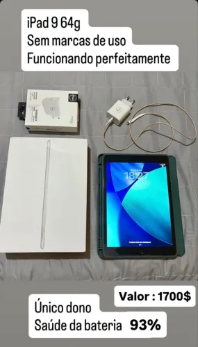 iPad 9 64g impecável sem marcas de uso!!!