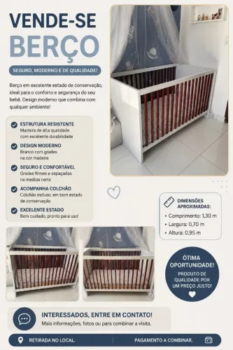Vende se berço de bebê 