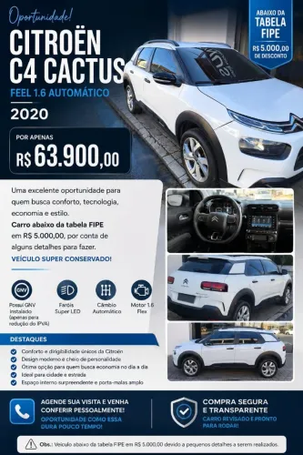 Citroen C4 Cactus Feel 1.6 16V Flex Aut. 2020