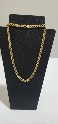 CORDÃO DE PRATA BANHADA A OURO "GROSSO"