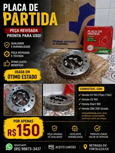 Placa de partida para moto honda