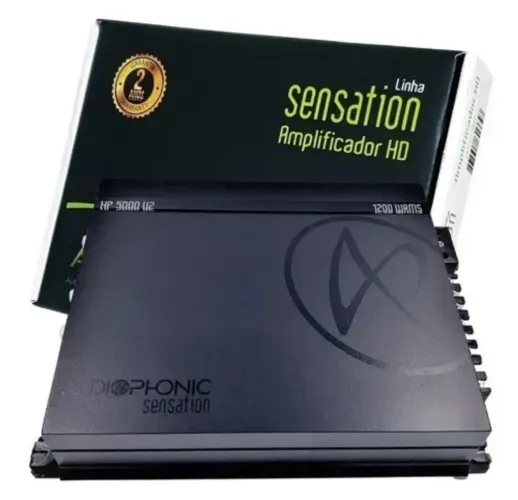 Amplificador Audiophonic HP 5000.V2 1200W RMS 5 Canais Classe D 2 Ohms Carro