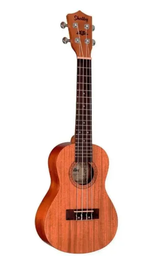 Ukulele Concerto Acústico Nylon SU23M Natural Shelby / Capa para Ukulele Concert Lee