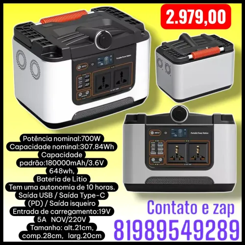 Gerador De Energia 700w Central Elétrica Portátil Luatek