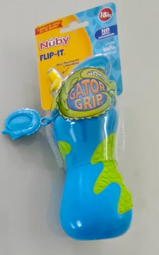 Garrafinha Infantil Nûby Gator Grip 450ml - Nova