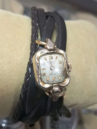 relógio feminino aureole vintage folheado a ouro