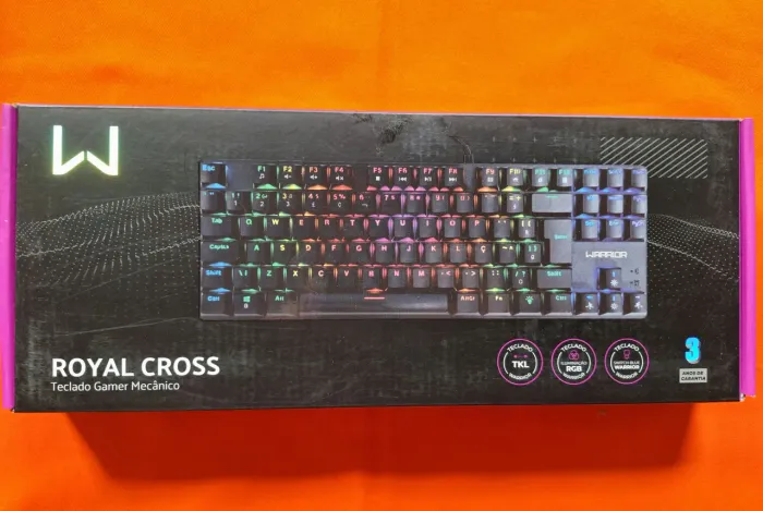 Teclado Mecânico Gamer Warrior Royal Cross TC312 TKL RGB ABNT2 - NOVO LACRADO