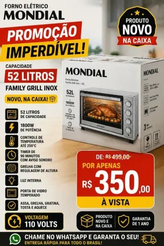 Forno elétrico 52 litros mondial novo 