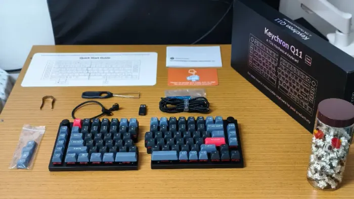 Teclado Mecânico Split Keychron Q11 + Switches MZ Studio x Keygeek Y2 (90 un.)