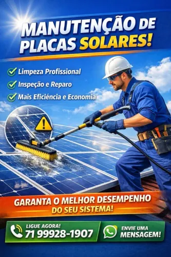 Instalação, manutenção e lavagem de placar solar