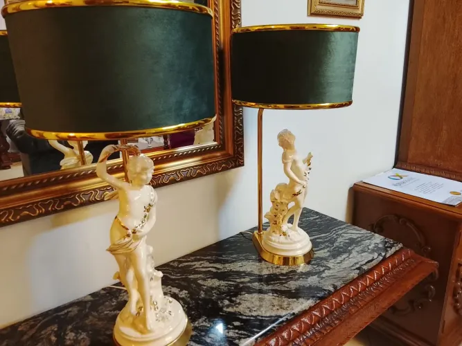 Par de Abajures porcelana