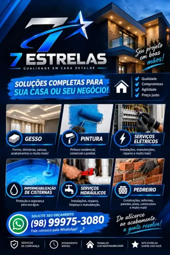 7 Estrelas - Serviços de Gesso, Pintura, Elétrica, Hidráulica e Pedreiro