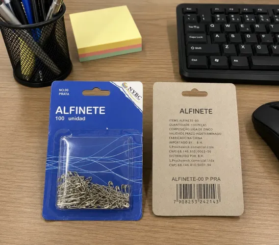 Alfinete de Segurança 00 Prata NYBC 100 Un