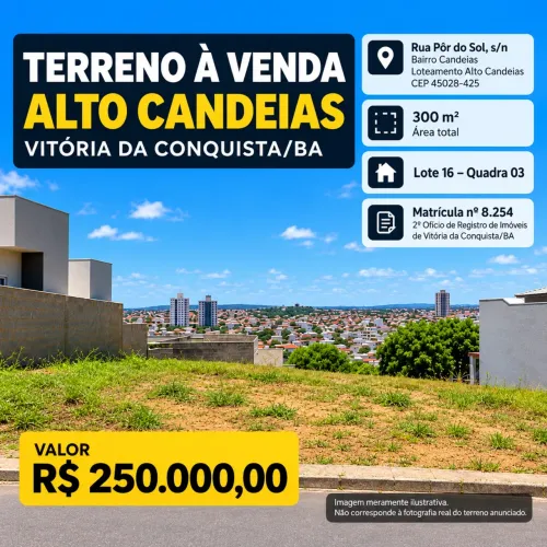 TERRENO À VENDA EM CANDEIAS - VITÓRIA DA CONQUISTA/BA | 300 m²