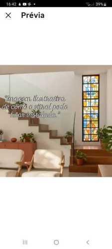 Vitral artistico para compor janela ou divisória