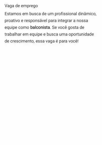 Vaga Jovem aprendiz 