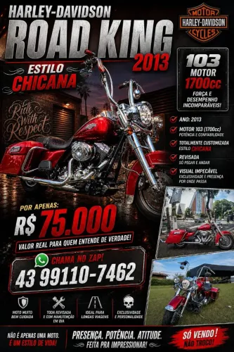 Vende-se Harley Davidson Road King 2013