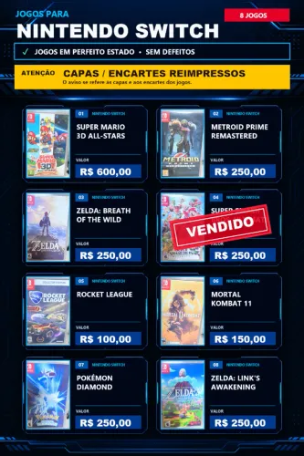 Jogos Nintendo Switch Leia a Descrição
