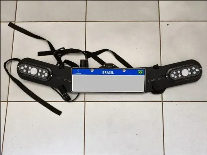 Regua Sinalizadora Para Transbike Com Luz Ré Led Pisca Seta