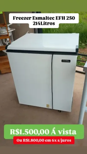 FREEZER ESMALTEC EFH 250 LITROS USADO COM GARANTIA 