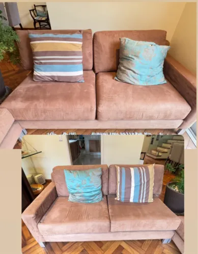 Conjunto de 2 sofás de 2 lugares cada (pode virar 1 sofá de 4 lugares)