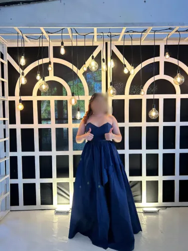 Vestido de formatura azul marinho (usado uma única vez)