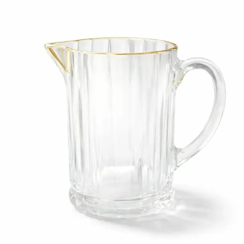 Leiteira de Vidro Decorada com Fio Dourado - Sofisticação na Mesa