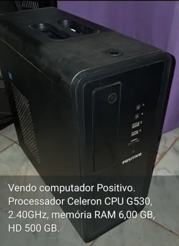 Vendo computador Positivo. Processador Celeron CPU G530, 2.40GHz, memória RAM 6,00 GB, HD 