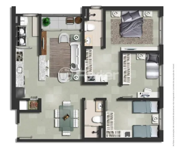 Apartamento à venda Rua Roque Calage, Passo da Areia - Porto Alegre