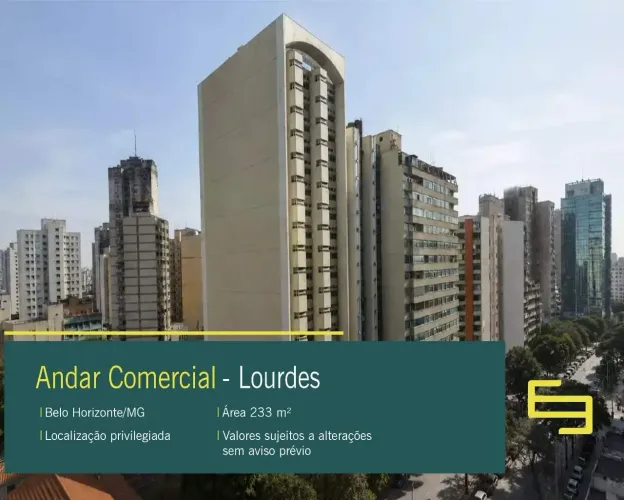 Andar Comercial para alugar no bairro de Lourdes em Belo Horizonte/MG