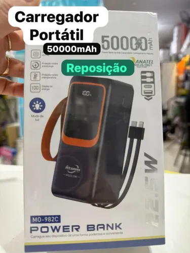 Carregador Portátil Power Bank 50000mAh Carga Rápida 22.5W