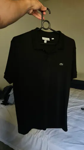 Polo Lacoste Preta Algodão Pima 