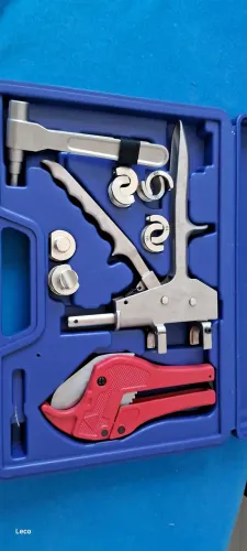 Kit de ferramentas montagem PEX DN 12 a 25 mm. Conjunto completo profissional