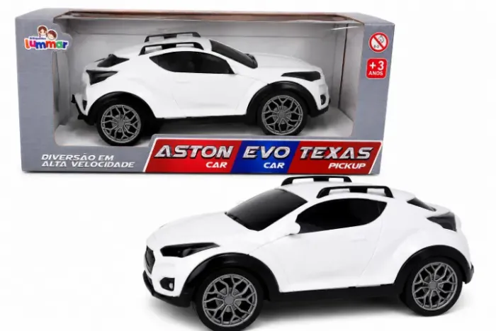 Carro Brinquedo Aston Evo Texas Pickup Branco - Novo