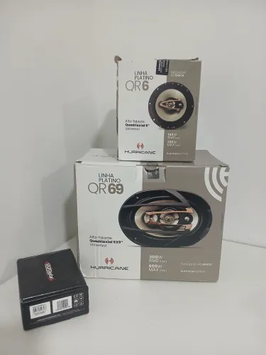 Kit Som Automotivo NOVO: Par 6" + Par 6x9" Hurricane + Módulo SounDigital 400.4