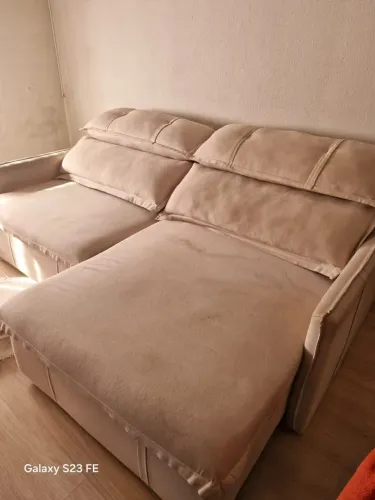 Sofá Cama em linho reclinável e retrátil