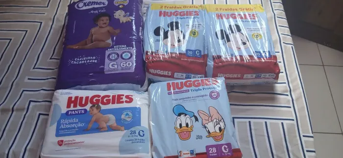 Fraldas descartáveis tamanho G