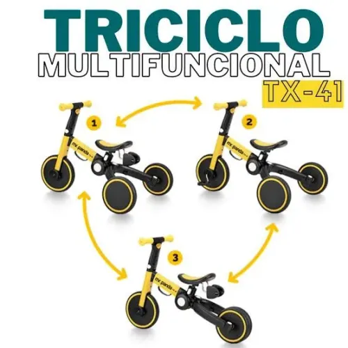 Triciclo Infantil Multifuncional Dobrável Mr. Panda TX-41