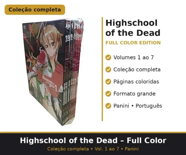 Mangá Highschool of the Dead Full Color - Coleção Completa 1 a 7 (Panini)