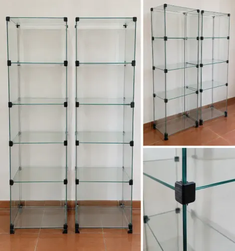 Estante Vitrine 5 Nichos 30x40 Vidro Modulado 1,57x0,40x0,30