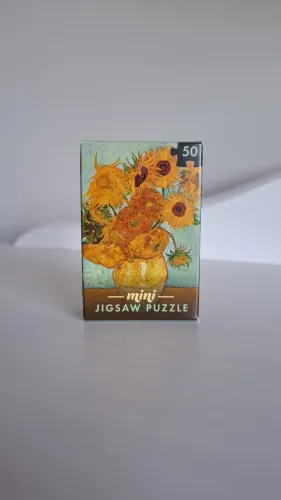 mini quebra-cabeça van gogh girassóis 50 peças