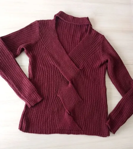 Blusa tricô bordô
