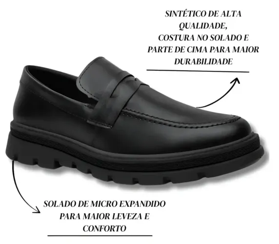 OPORTUNIDADE: Sapato Casual Masculino Loafer Tratorado Premium