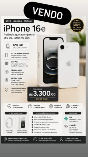 iPhone 16e NOVO 128Gb
