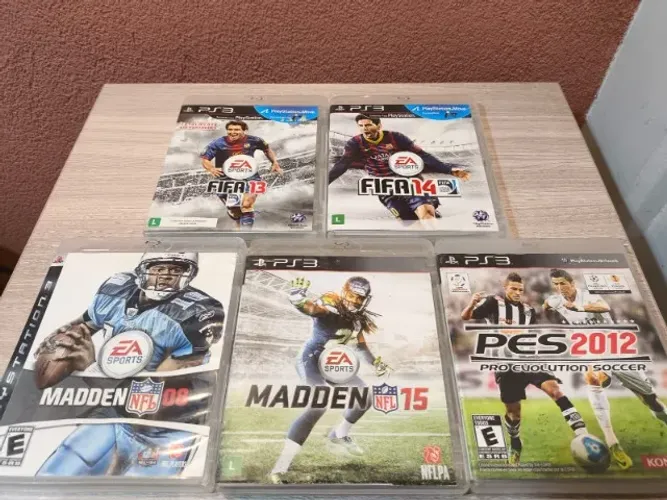 Lote 5 Jogos Ps3 PlayStation 3 Mídia Física Seminovos FIFA PES Madden