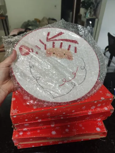 Pratos grandes de ceramica papai noel