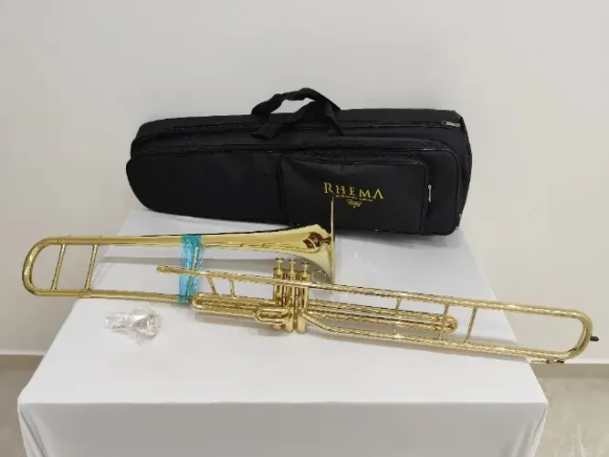 Trombone Longo Rhema (Hs Musical) Sib Laqueado - Novo -Aceito trocas -Parcelo 21x